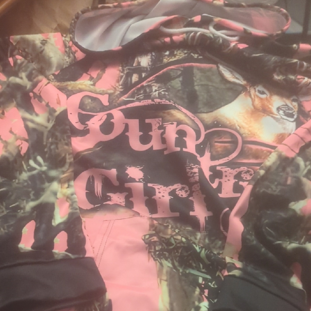 Just USA Pink and Green Camouflage Hoodie